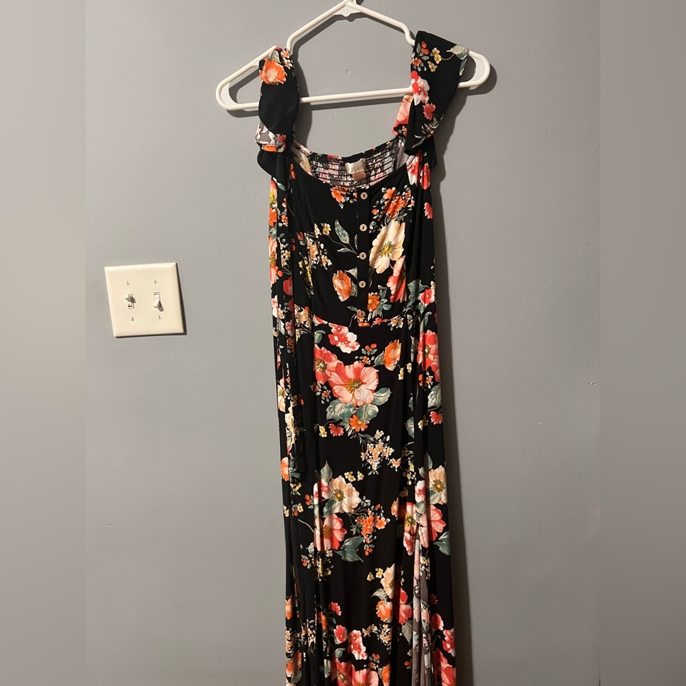 Black Floral Maxi Dress